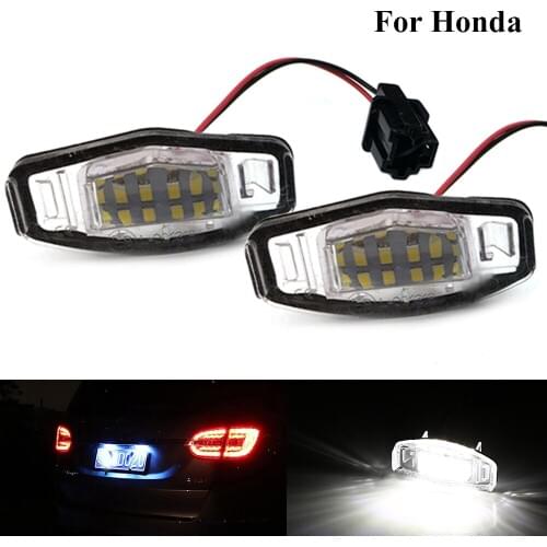 2 pcs 18LED White Car Number License Plate Lights Auto Lamp Exterior Accessories For Honda Accord Odyssey City MK4 Civic Sedan