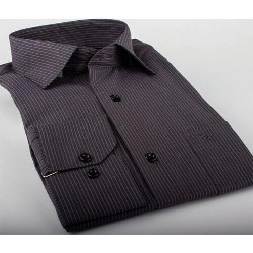 2020 Men Fashion Casual Long Sleeved Shirt Bussines Slim Fit Male Social Business Dress Clothing Soft Comfortable Pocket Design