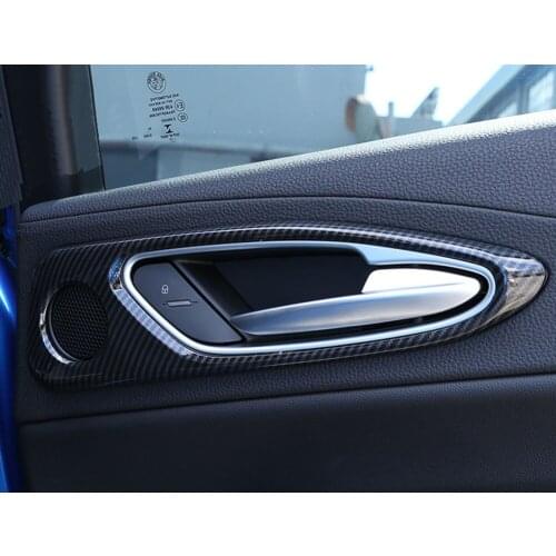 Car IDoor Handler Bowl, Speaker Grill Cover Sticker Tirm For Alfa Romeo Giulia 2017-2021 Car Styling