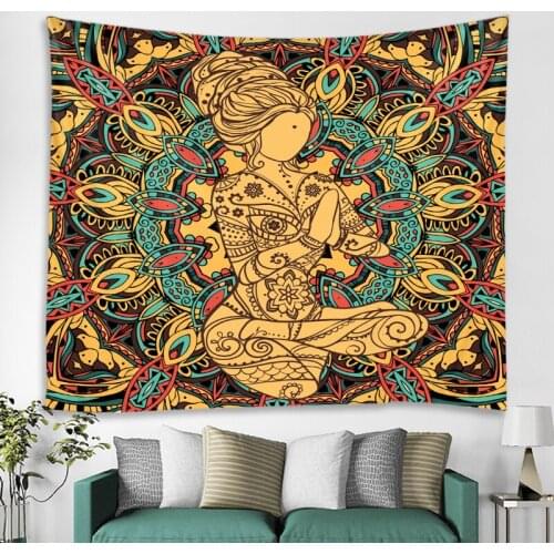 Buddha Mandala Bohemian Wall Tapestry Art Deco Blanket Curtain Bedroom Living Room Decoration Boho Hippie