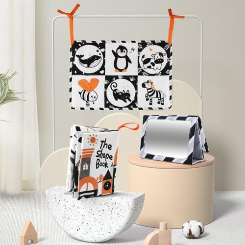 0~12 Months Baby Mirror Toy High Contrast Activity Mirror Toddler Teether Toy Stroller Hanging Newborn Educational Toy