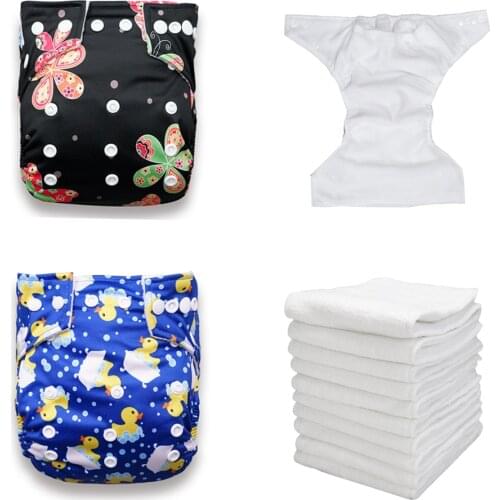Wholesale Babyland 20pcs Baby Cloth Diapers Reusable Washable Pocket Nappies +20pcs Microfiber Inserts 3 Layers Liners Covers