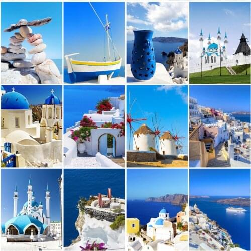 EverShine 5D DIY Diamond Mosaic Full Square Building Bead Embroidery Diamond Painting Landscape Cross Stitch Rhinestones Art