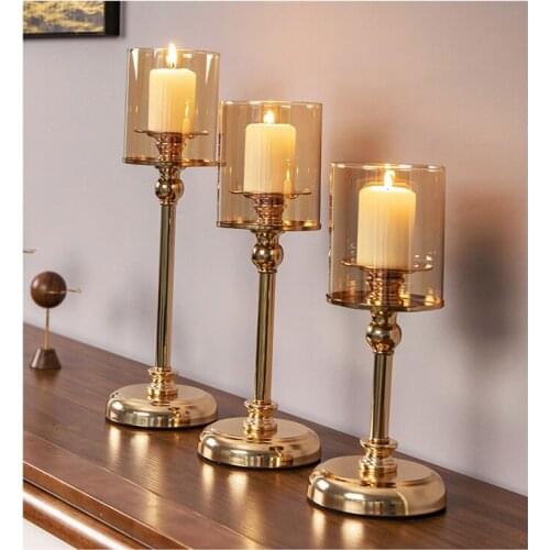 Europe Light Luxury Candlestick Decoration Retro Romantic Candlelight Dinner Candle Holder Table American Home Decoration Metal