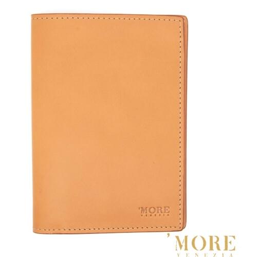 'MOREVENEZIA PASSPORT HOLDER CARD CASE IN VEGETABLE TANNED LEATHER HANDMADE IN ITALY