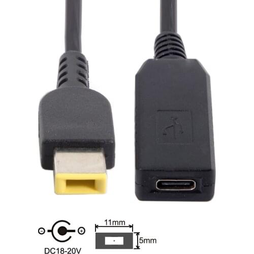 Xiwai USB-C USB 3.1 Type C to Rectangle 11.0*5.0mm Power Plug PD Emulator Trigger Charge Cable for Lenovo ThinkPad X1 Carbon