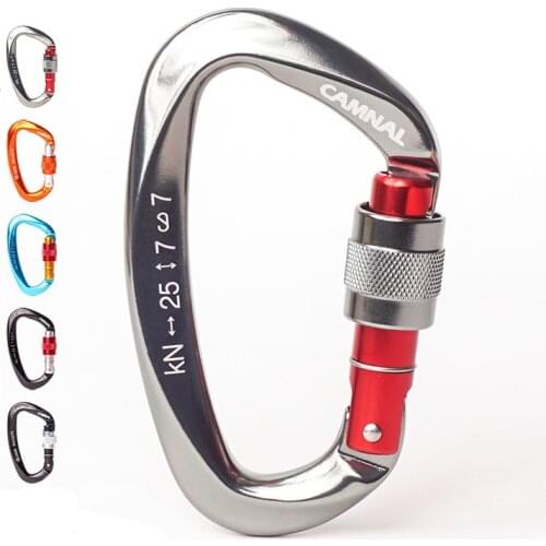 Professional Carabiner D Shape 25KN Carbiner Key Hooks Climbing Ascend Security Safety Master Lock Outdoor Protective Equipment