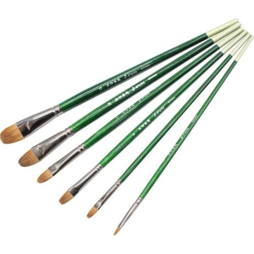 6pcs/set Professional High-Grade Weasel hair Fenugreek Oil Painting Paintbrush Filbert Tongue Peak Acrylic Line Painting Brushes