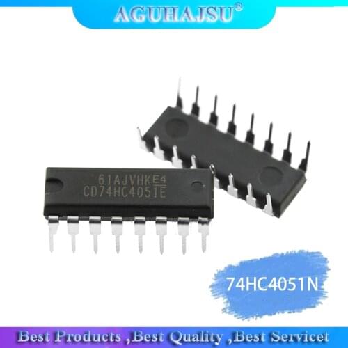 10pcs 74HC4051N 74HC4051 SN74HC4051N DIP-16 Multiplexer Switch ICs 8-CHANNEL MUX/DEMUX new original