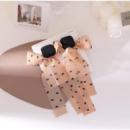 Lace Bowknot Dangle Earrings Elegant Trendy Korean Fashion Cloth ButtonBowknot Tassel Earring Fashion Jewelry Gifts