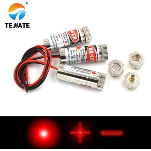 12MM Laser Diode Laser Head 5mW 650nm Red Dot Line Cross Tube Infrared Sensor Module Adjustable Focal Length 3-5V