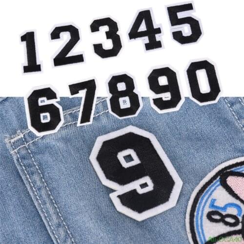 10pcs Multicolor Fashion numbers Embroidered Iron on Patches Sets Animal Numbers Parches Biker For Clothing Jeans Fabric Badges