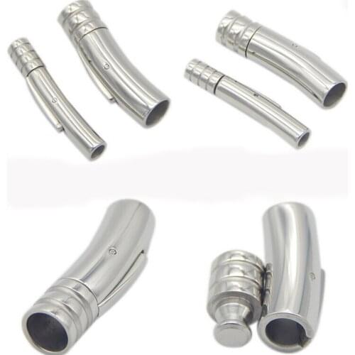 Stainless Steel 3mm 6mm Jewelry Findings Accessories End Caps Round Leather End Clasps Connectors for DIY Bracelets Making