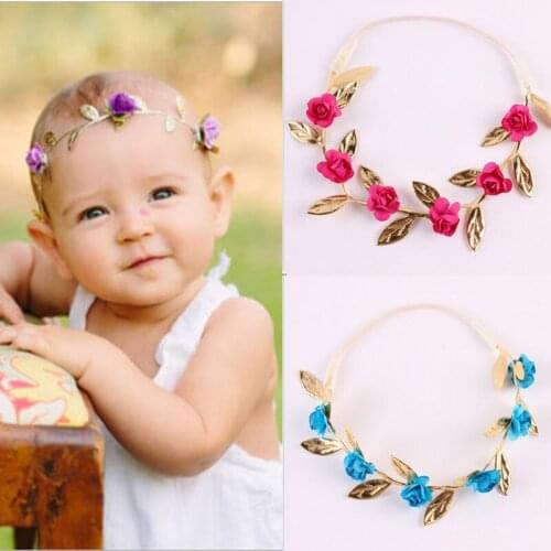 Kids Girls Rose Flower Headband Toddler Baby Bow Hair Band Accessories Headwears Party Cute Princess Stretch Fashion Sale