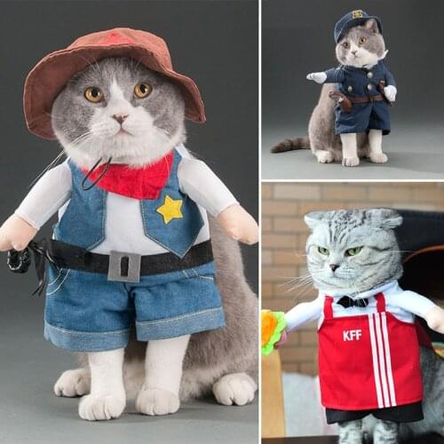 Pet Cosplay Clothes Cat Funny Standing Clothes Dog Halloween Cosplay Dress Puppy Wig Cat Costume Pet Accessories Party Photo