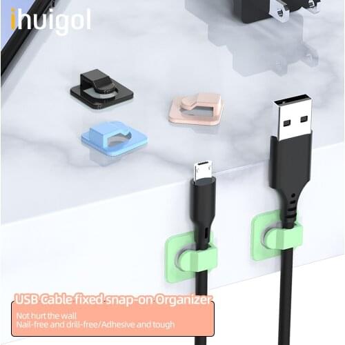 Ihuigol Cable Organizer USB Cables Protector Management Clips Desktop Cord Holder For Headphones Mouse Keyboard Tidy Wire Winder