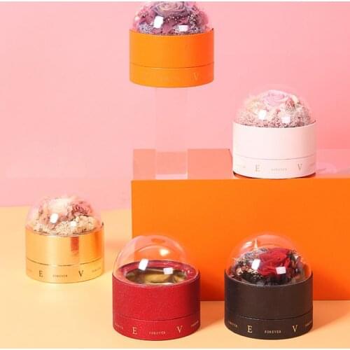 Gift Box Double Transparent Round Cake Chocolate Rose Holder Container Decor Portable Cake Storage Box Baking Container