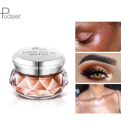 Pudaier metallic eyeshadow cream diamond gold bronzer purple highlight gel waterproof long lasting shimmer eyeshadow PD040