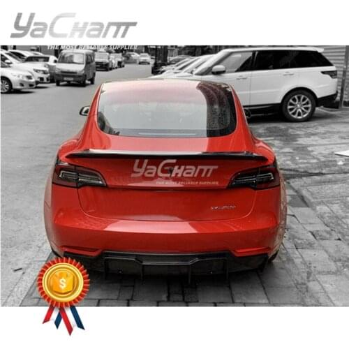 Special offer imperfect product! Dry Carbon Fiber Rear Wing 2018-2019 Model 3 YC DESIGN Style Rear Spoiler Wing
