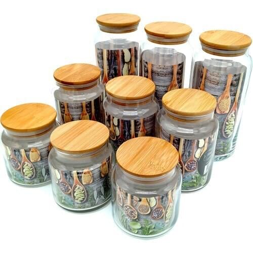 Metropolavm Jar Glass Lid 9'lu Set