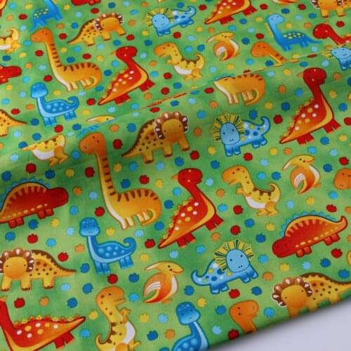 Dinosaur Print Cotton Fabric Tissus For Kids Dress DIY Patchwork Handmade Textile Cloth Handbag Sewing Material Bedding Clothing