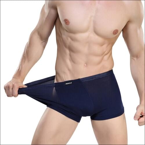 HOT Sale !!! Solid Bamboo Fiber Shorts Men Underwear Boxers Mens Boxer Modal Sexy Mens Boxer Shorts 6 Colors L-XXXL Wholesale