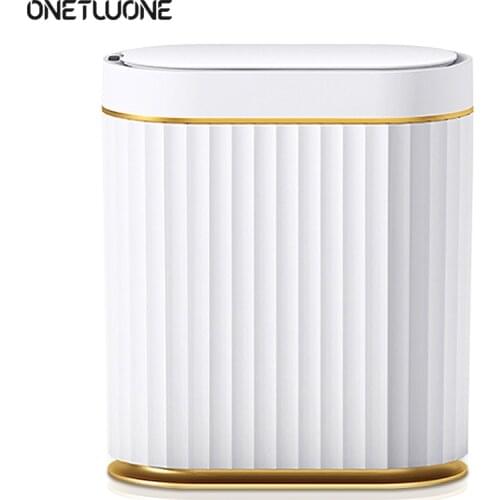 Bathroom Smart Trash Can,IPX5 Waterproof Trash Bin Non-contact Motion Sensor Garbage Can With Lid For Home Kitchen Bedroom
