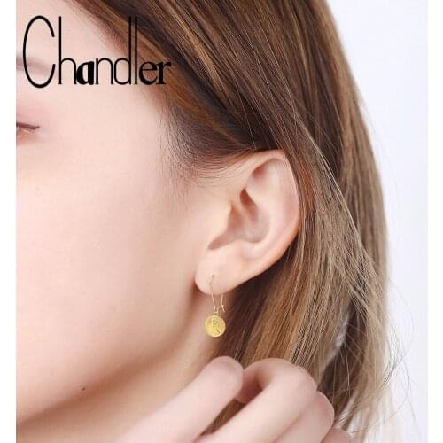 Chandler Vintage Ngoreru Coin Pendant Metal Drop Earrings Punk Gold Copper Dangle Earring BrincosFor Women Statement Jewelry