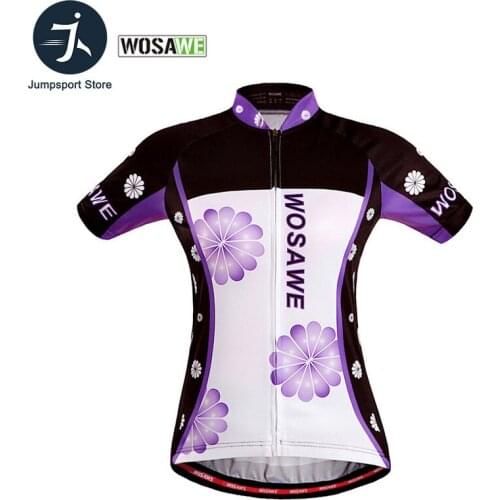 WOSAWE Summer Mountain Bike Riding Short Sleeve Shirts Tops Women Quick Dry Tight Bike Cross-country Cycling Jersey Sweatshirt