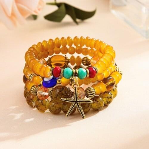 2020 New Bohemian Style Bead String Feminine Charm Jewelry Large Elasticity Easy To Wear Independent Aesthetic Bracelet