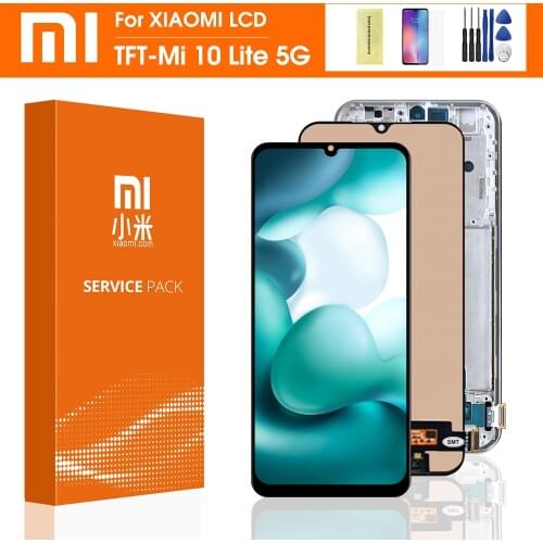 100% Test For Xiaomi Mi 10 Lite 5G LCD Display 10 Touch Screen Digitizer For Mi 10 Lite 5G Display Replacement