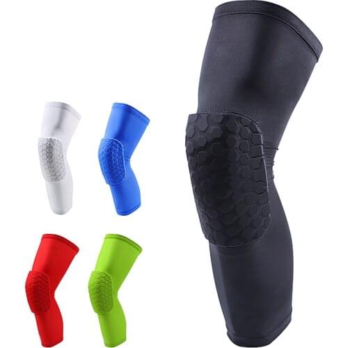 1 Pair Basketball Leg Sleeve Breathable Sport Safety Knee pad Honeycomb Pad Bumper Barce Knee Protector Drop Shipping 5 Colors