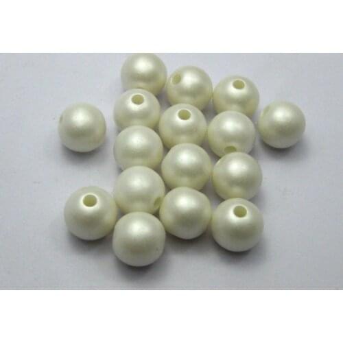 100 Matte White Acrylic Pearl Round Beads Imitation Pearl 10mm