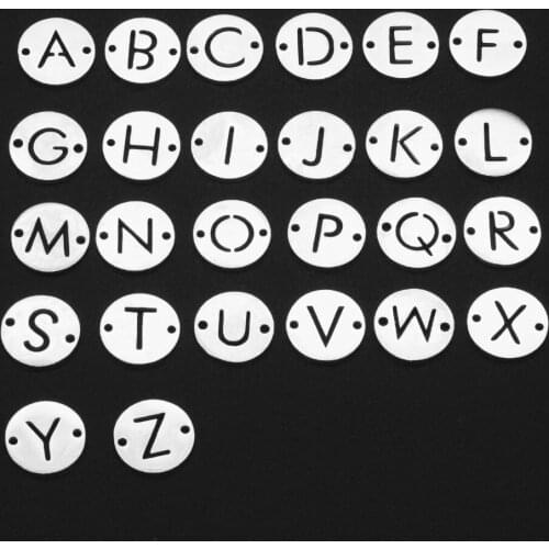26pcs/set 26 Letters A-Z Stainless Steel DIY Jewelry Charms Connector Wholesale Top Quality Factory Price
