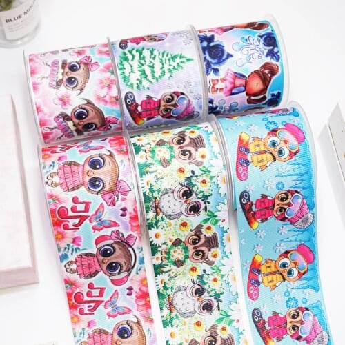 DIY Cartoon Animals Printed Grosgrain Ribbon For Craft Supplies Sewing Accessories 5 Yards. 46712