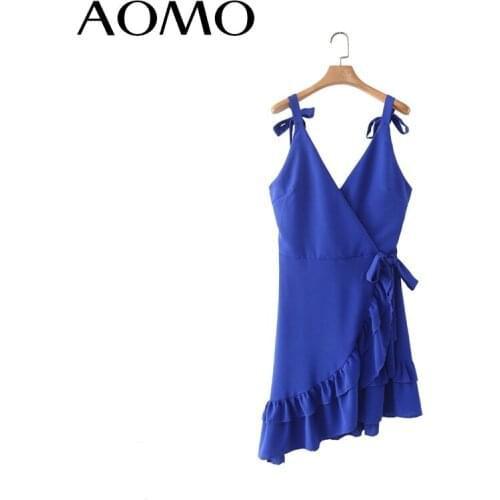 Голубые летние платья AOMO China At AliExpress