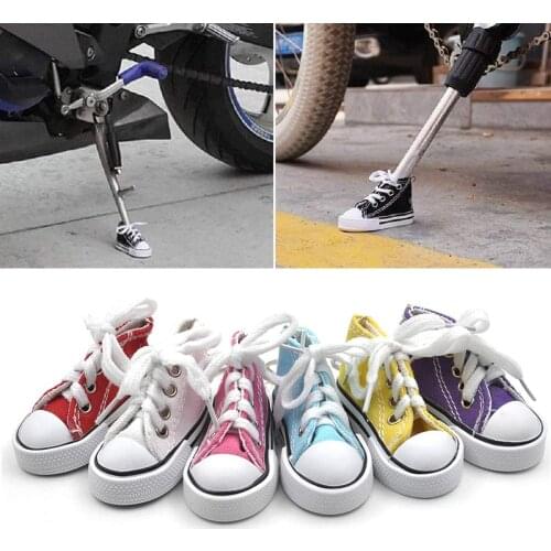 Motorcycle Side Stand Funny Cute Mini Shoe Bicycle Foot Support Motor Bike Kickstand Key Chain Accessories