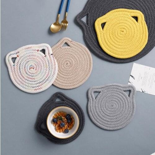 Bowl Mat Environmentally Friendly Heat Insulation Cat Ear Shape Tea Coffee Cup Coaster for Cafes