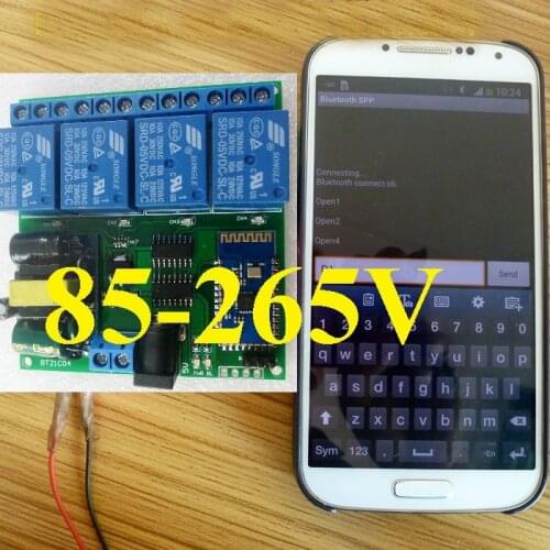 AC 85V-265V 220V 4CH Relay Android app Wireless Remote Controller for Smart Home Motor LED Car Access Control System