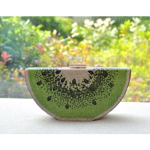 D0LF Watermelon Slice Evening Clutch Bags for Women Rhinestones Handbags Party Cocktail Purses