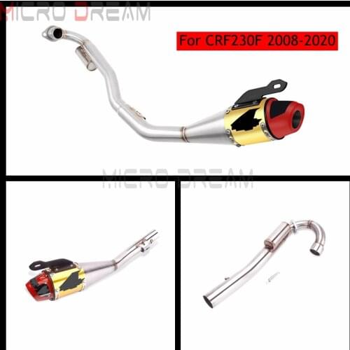 Dirt Pit Bike Motocross Complete Exhaust Muffler Pipes System Slip On For Honda CRF230F 2008-2020 2019 2018 2017 2016 CRF 230 F