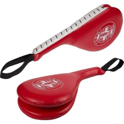 ELOS-2 Pack Red Foot Target Taekwondo Kick Pad Striking Pads Boxing Training Mat 15.35 x 2.5 x 7.5In