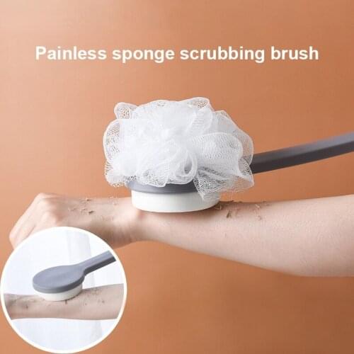 Bath Sponge Brush With Long Handle Back Body Bath Shower Sponge Scrubber Exfoliating Scrub Wash Skin Massager Bathroom Tool