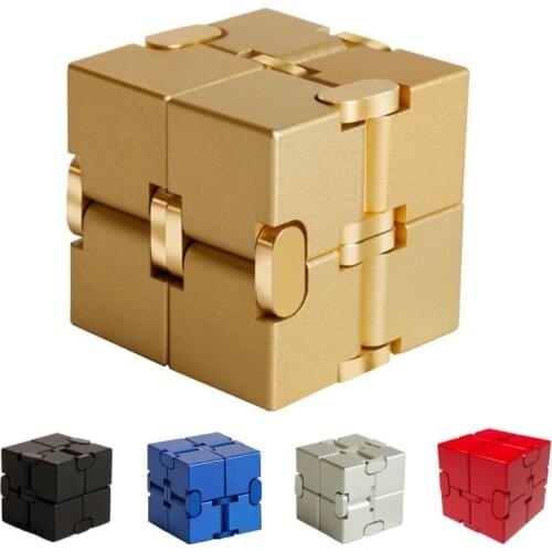 Metal Infinity Finger Anxiety Stress Relief Cube,Home or Office Decompression Toy,Best for Stress Anxiety Relief for Kids Adults