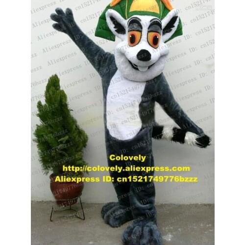 Madagascar King Julian Lemur Lemuroid Lemuridae Mascot Costume Adult Cartoon Character Family Gifts Manners Ceremony zz7407