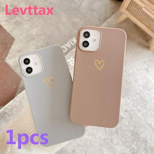 1pcs Fashion Love Heart Soft Back Case For iPhone 12 Mini 7 8 6 Plus SE20 Solid Candy Color Cover For iphone 11 Pro Max XS XR X
