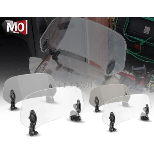 Motorcycle Adjustable Windshield Extension Spoiler Windscreen Air Deflector For DUCATI Benelli Buell KYMCO Husqvarna Hyosung