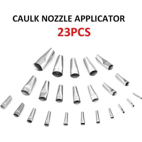 23pcs Stainless Steel Caulk Nozzle Applicator Caulking Finishers For Garden Sealant Finishing Tools Parts