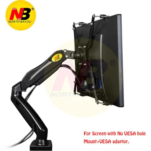 NB F80 + FP-1 Extension for No VESA Hole 17-27" LED Monitor Holder Arm Gas Spring Full Motion Gas Strut Mount Loading 2-6.5kgs