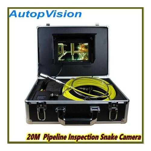 New Arrival 20m Cable 7'' TFT LCD Sewer Pipeline Endoscope Inspection Snake Camera Steel Lens Waterproof with dvr